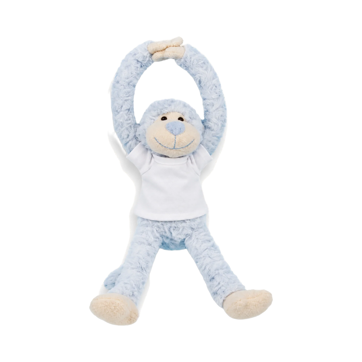 Vrijstaand productbeeld van Knuffelaap met geborduurd T-shirt van Funnies; origineel artikel zonder voorbeeldborduring