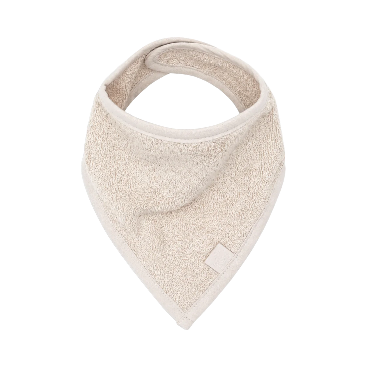 Badstof bandanaslab met naam – Crème; afgebeeld zonder personalisatie.