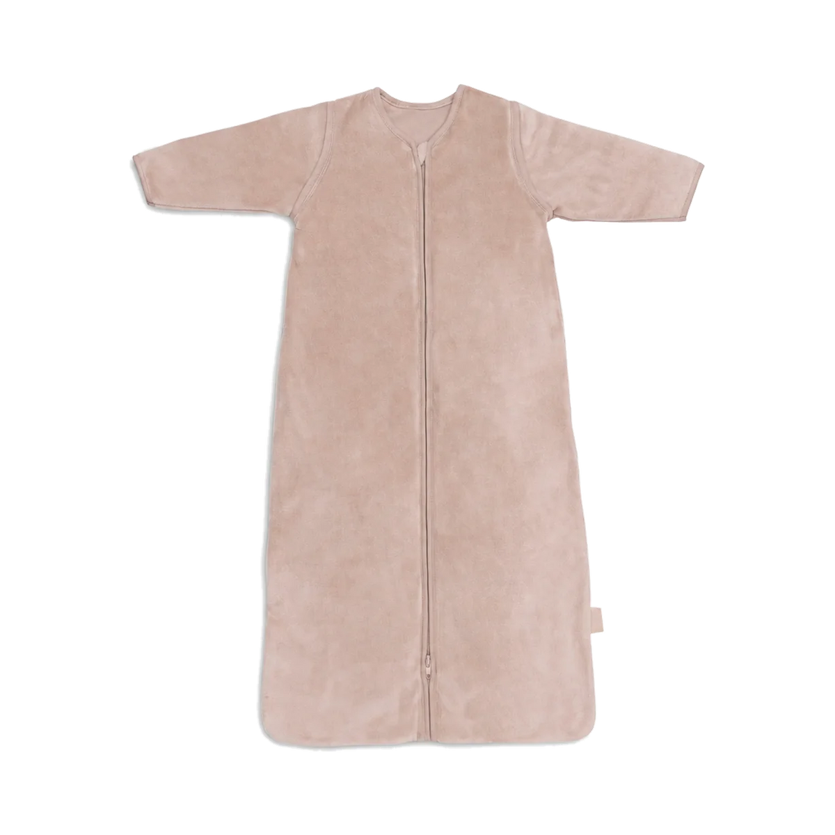 Baby slaapzak van velours – 90 cm – Oudroze; afgebeeld zonder personalisatie.