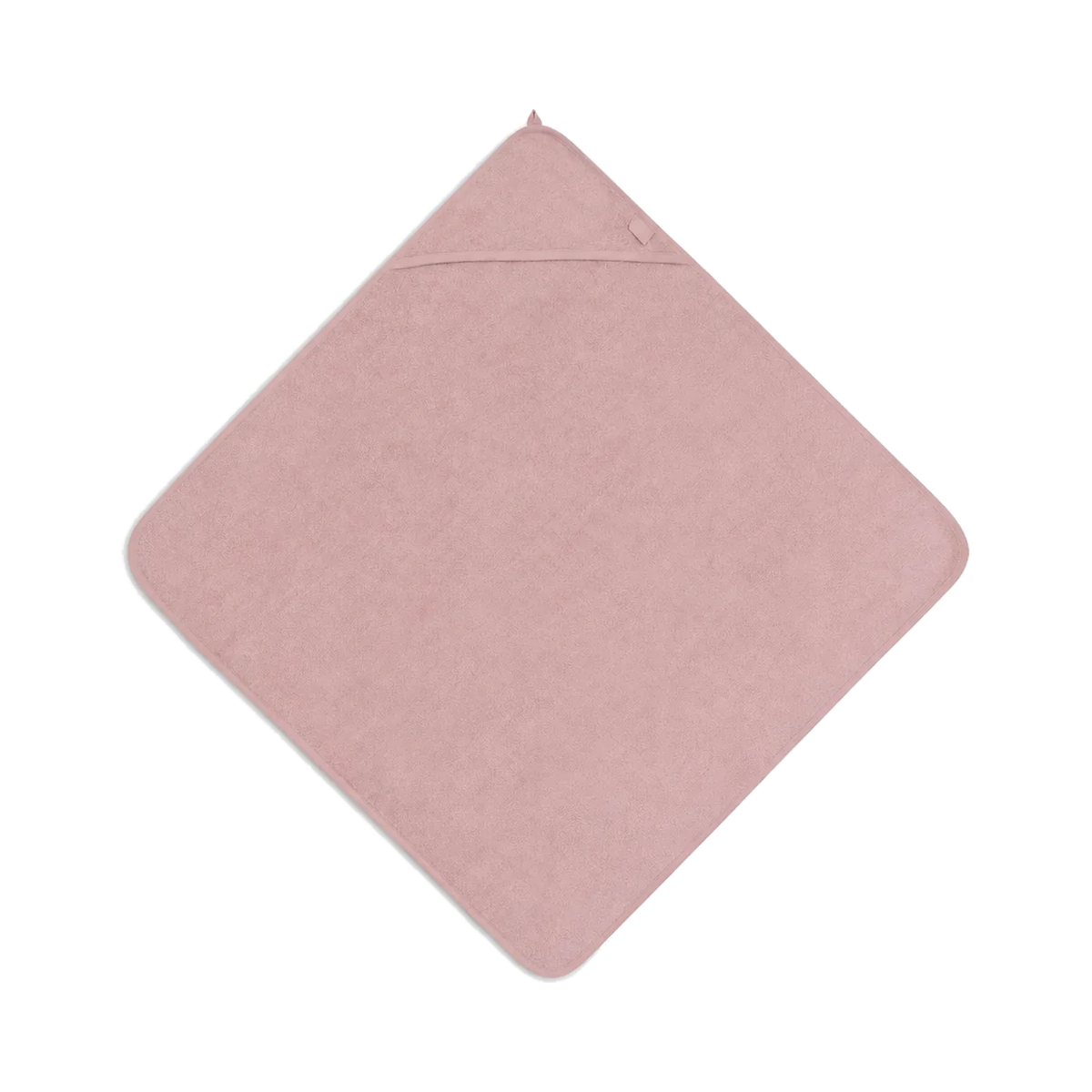 Badcape met naam – 75 × 75 cm – Oudroze; afgebeeld zonder personalisatie.