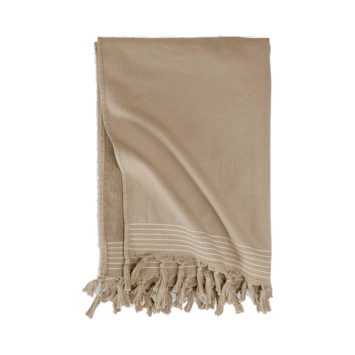 Walra hamamdoek Soft Cotton met naam – Bruin. Afgebeeld zonder personalisatie. Prijs per los artikel.