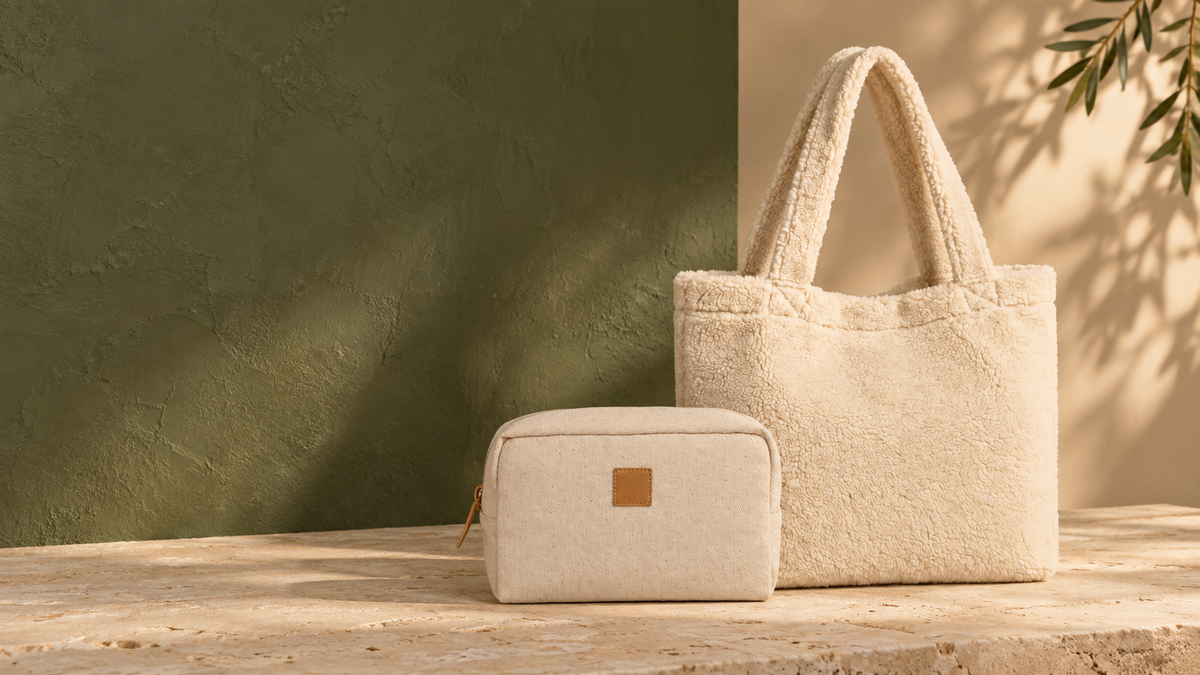 Creme Funnies Teddy mombag en Jollein Twill etui
