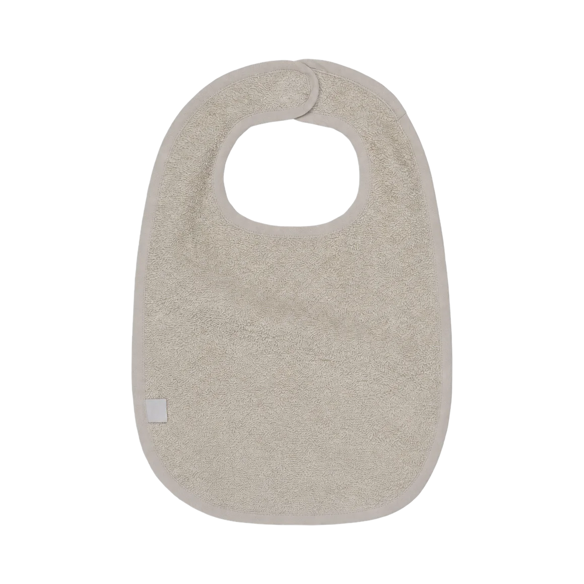 Badstof slab met naam – Crème; afgebeeld zonder personalisatie.