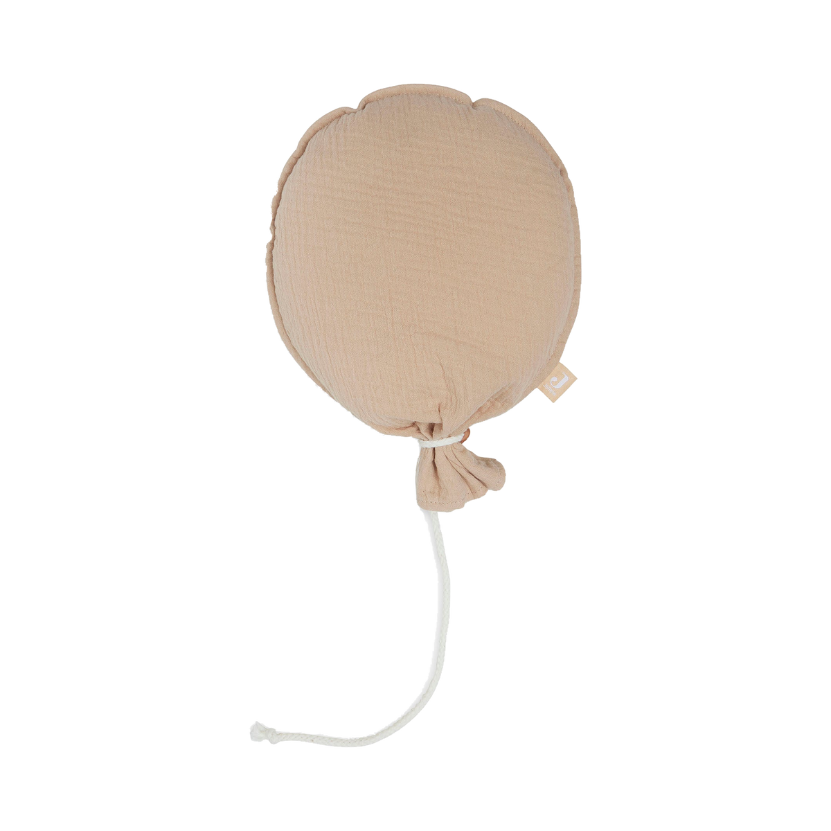 Stoffen decoratieballon met naam – Warmbruin; afgebeeld zonder personalisatie.