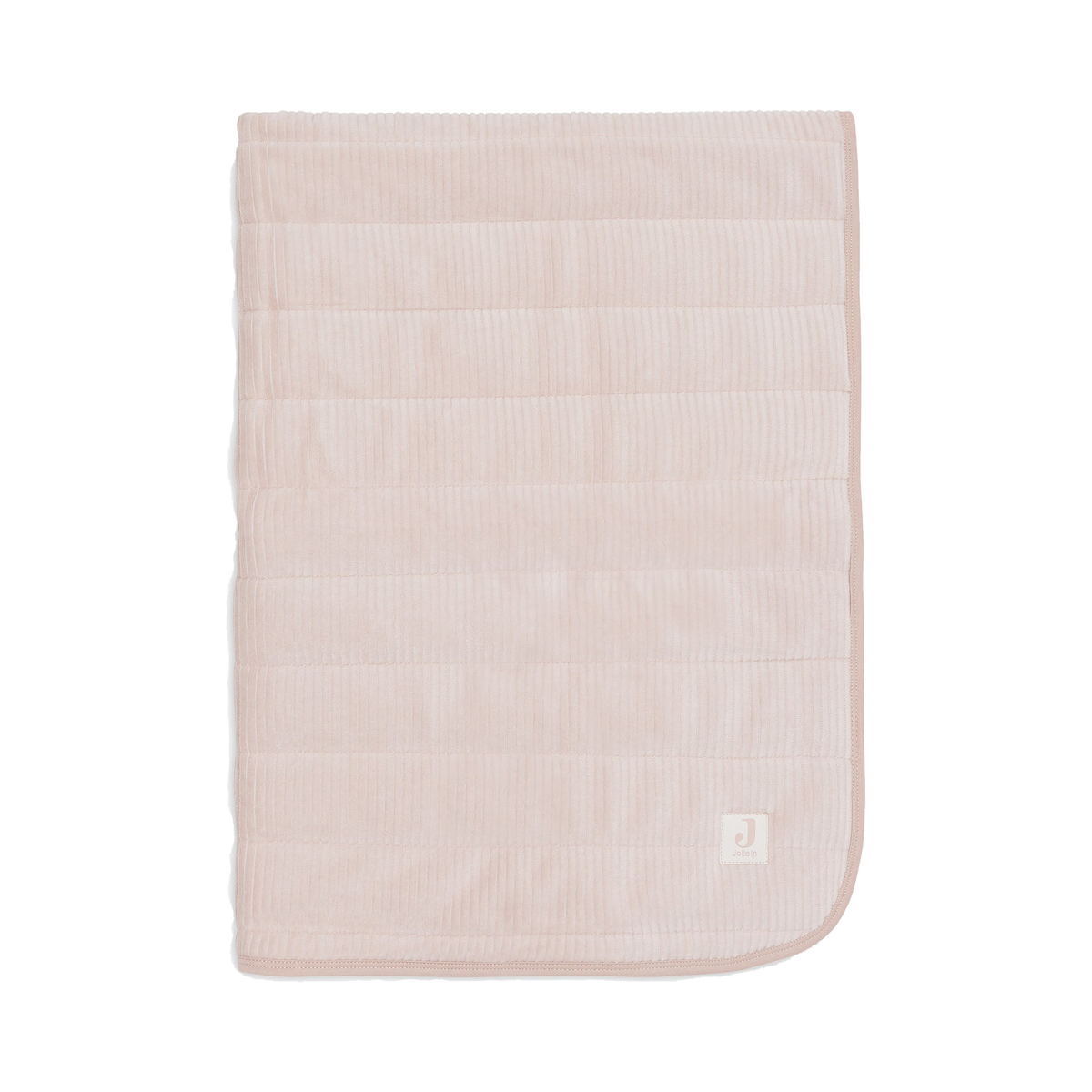 Ribvelours babydeken met naam – Oudroze; afgebeeld zonder personalisatie.