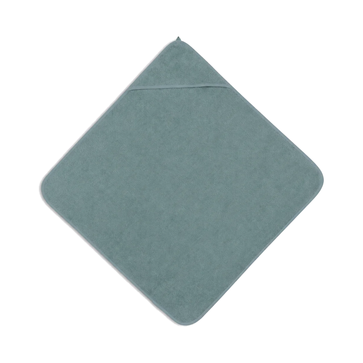 Badcape met naam – 75 × 75 cm – Zeegroen; afgebeeld zonder personalisatie.