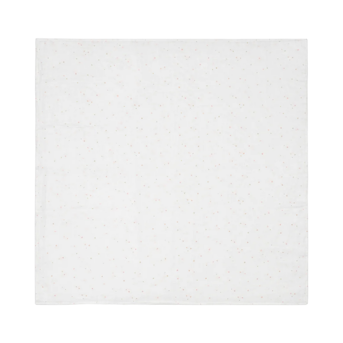 Hydrofiele doek met sterren en naam – 115 × 115 cm – Wit met roze sterren; afgebeeld zonder personalisatie.